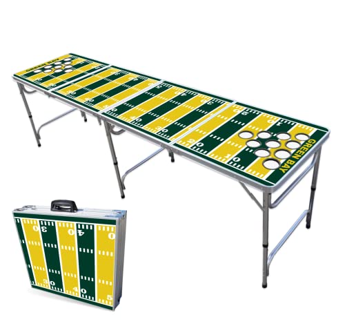 8-Foot Professional Beer Pong Table W/Cup Holes - Green Bay Football Field #TOP23
