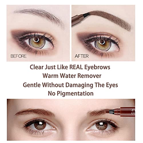 Upgrade Tattoo Eyebrow Pen, Waterproof Microblading Brow Pencil, 24 Hours Long Lasting, Smudge-Proof, Natural Looking (2# Dark Brown) #TOP5
