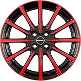 Einpresstiefe: 40 Borbet BL4 black red glossy 7x17 ET40 4.00x100 Hub Bore 64.00 mm - Alu felgen