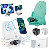 Mini Chair Wireless Fast Charger Multifunctional Phone Holder, Yamajifactory Phone Holder Charger, Portable Mini Chair Wireless Charger with Speaker Function for All Phones (Blue)