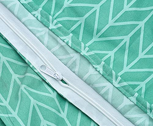 Image of MORADO Premium Glace Cotton Single Bed Quilt Cover /Duvet Cover /Rajai Cover /Blanket Cover with Zipper (GreenZigZag, 60x90 Inches)