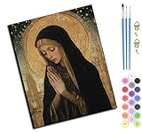 Kit completo: tela prestampata colorata senza cornice (40 x 50 cm), colori acrilici numerati, pennelli di qualità e istruzioni dettagliate.