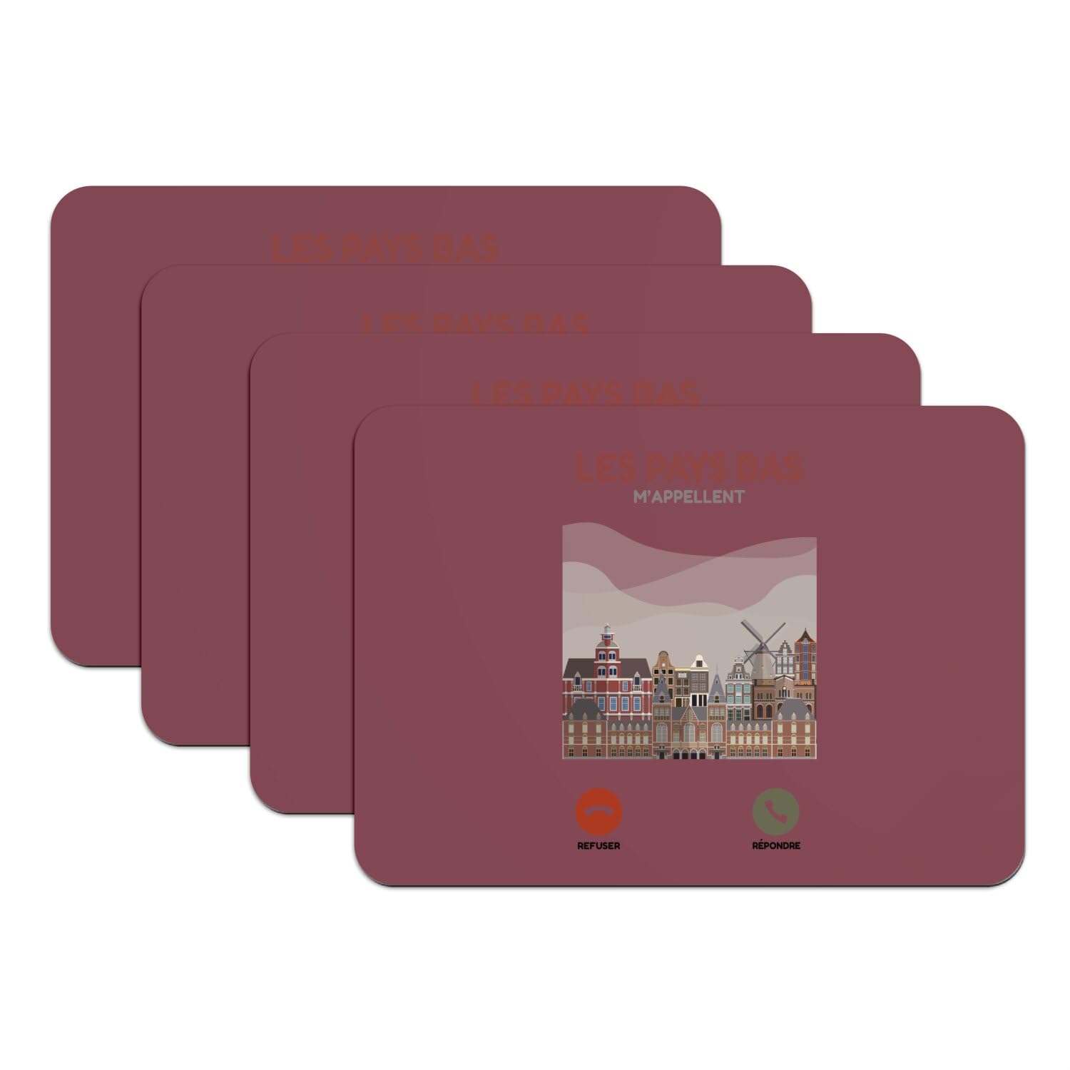 Set de table rouge motif voyage pour décorer vos repas de famille grand format