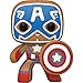 POP Marvel: Holiday - Gingerbread Captain America Funko Pop! Vinyl Figure (Bundled with Compatible Pop Box Protector Case), Multicolored, 3.75 inches