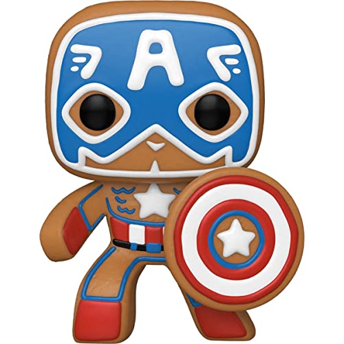 POP Marvel: Holiday, Gingerbread Captain America Funko Vinyl Figure (Bundled with Compatible Box Protector Case)