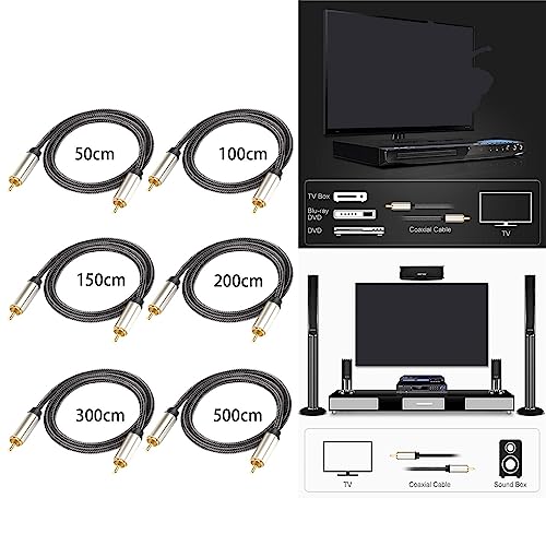 Image of Coaxial Digital Audio Cable 1 Male to 1 Male RCA for Soundbar 0.5m|Consumer Electronics|TV Video & Home Audio|TV Video & Audio Accessories |1 Audio Cable