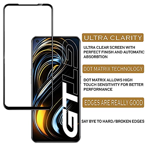 Image of Screen Protector for Realme GT 5G (Black) Tempered Glass Edge-to-Edge 6D Screen Guard With Installation Kit