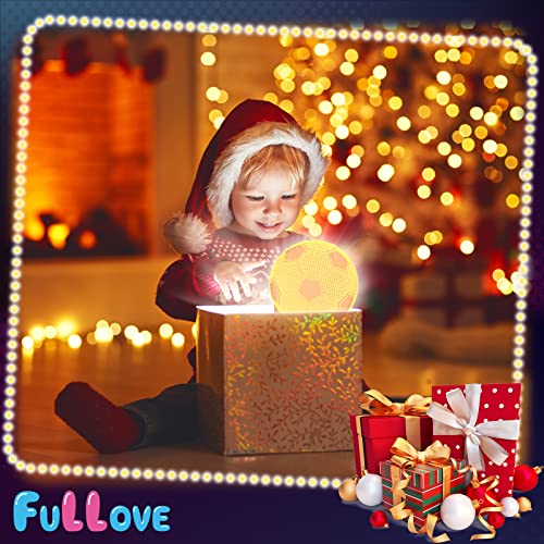Fullove Geschenke für 6 7 8 9 10 Jährige Jungen Fußball Lampe,5-10 Jährige Jungs Geschenke Kinder 7 8 9 Jahre Geburtstag Jungs ab 5 6 7 8 Fussball Spielzeug für 8 Jährige Jungen Weihnachten