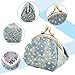 Oyachic Portemonnaie mit Stern Denim Coin Purse Geldbörse mit Clipverschluss Klickverschluss Vintage Spangenportemonnaie Damen Klein Knipsbörse (Blau)