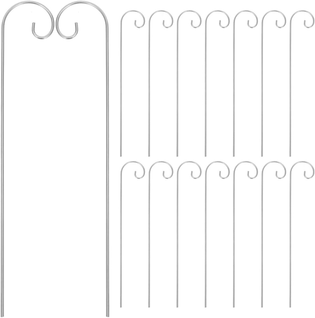 Luxshiny 30pcs Garden Shepherd Hooks Outdoor Plant Label Stakes 30cm Metal Yard Hangers for Flower Pots Bonsai Garden Plant Sign Holders