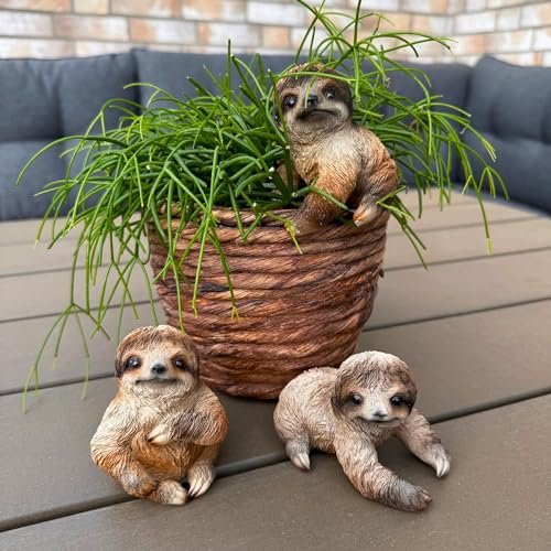 Online Fuchs 3er Set süße Dekofiguren, Gartenfiguren Faultier für...