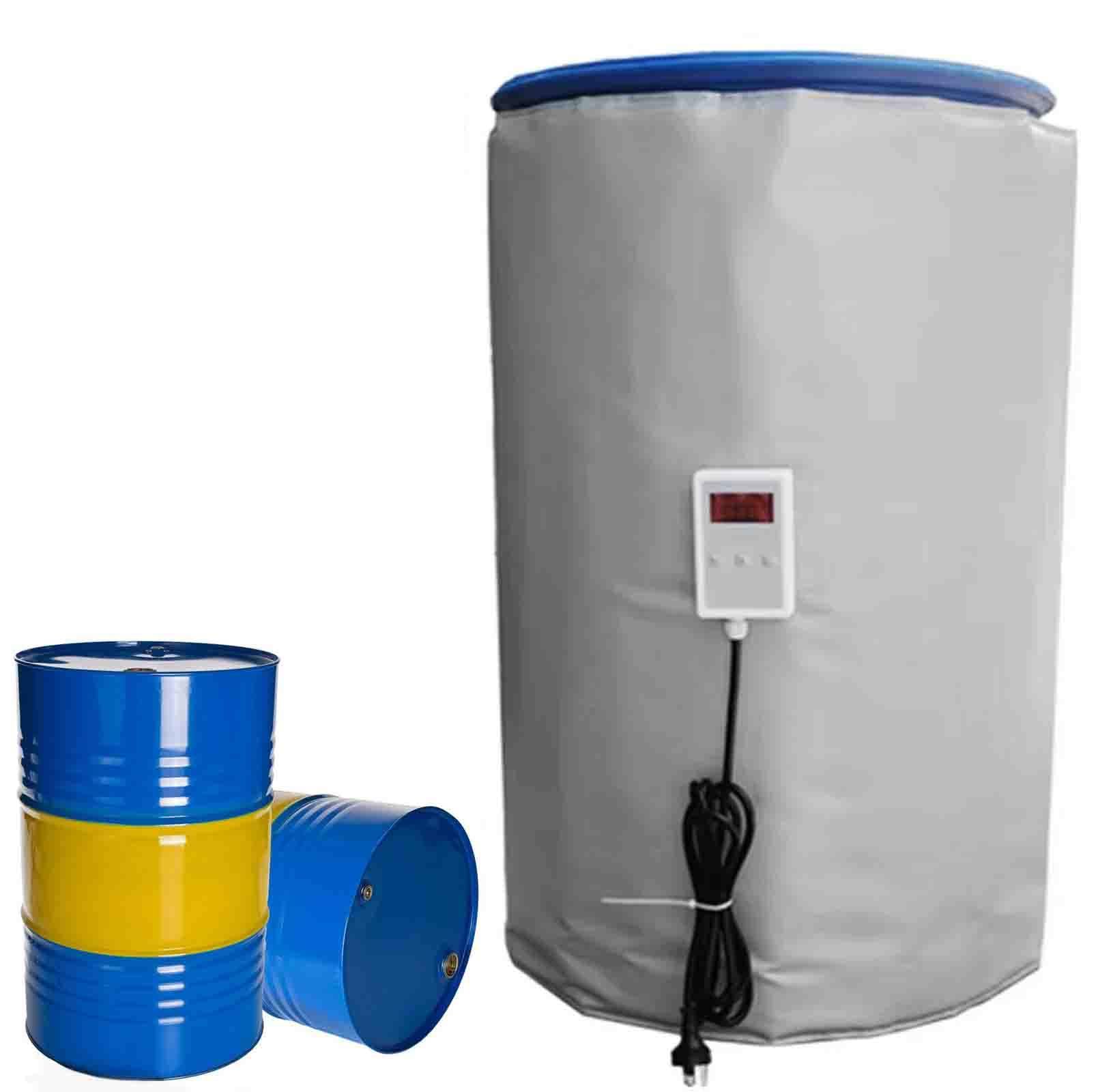 MRVAKDYDI Oil Barrel Heating Blanket, Drum Heating Blanket 200L Silicone Black White 0-150°C For Plastic Iron Barrels(White)