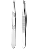 2Pcs Stainless Steel Tweezers for Women Facial Hair