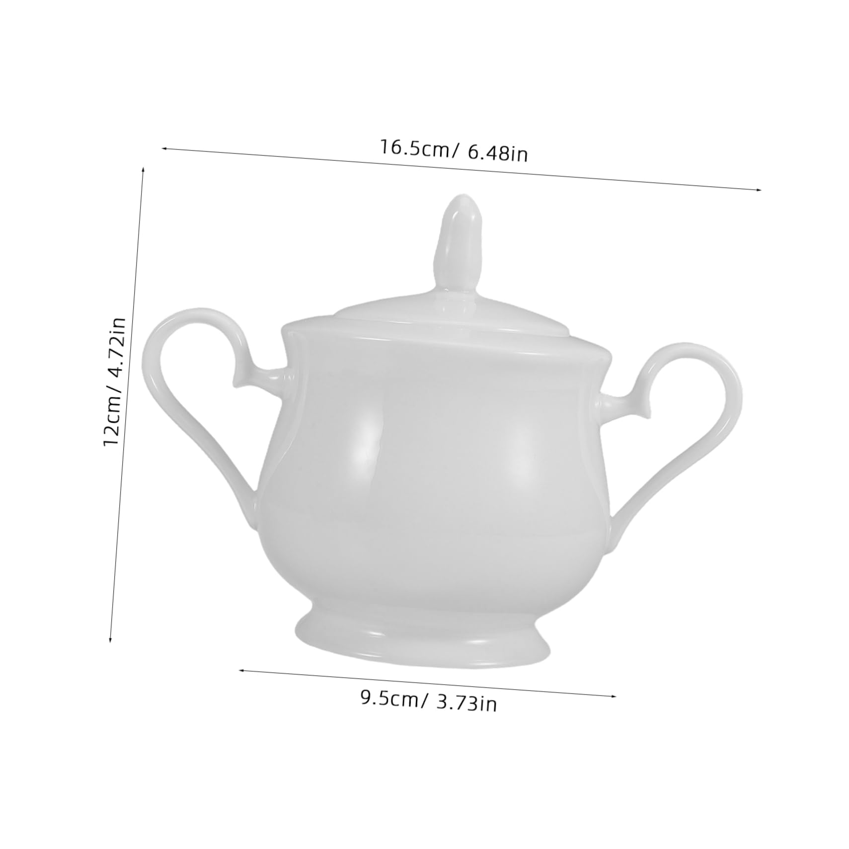 Cabilock Elegant Porcelain Sugar Container 370ml Airtight Lid for Kitchen Bar Decor