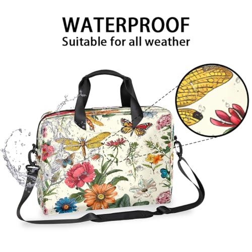 Bolsa para portátil Retro Flores y Libélulas 16 pulg miniatura 2