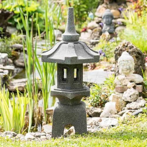 Lanterne Japonaise Pagode Zen En Pierre De Lave 80 Cm