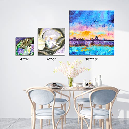 Esrich Canvases For Painting Blank Cotton Canvas Boards 48Pack With 8Size 4*4",4*6",5*6",6*6",8*10",10*10",9*12", 11*14"，6 Of Each, Painting Canvas For Oil & Acrylic Paint #TOP6