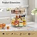 LazySpin 2 Tier Lazy Susan Organizer, 9.25'' Lazy Susan Turntable for Cabinet, Stackable Turntable Organizer Rotating Spice Rack Organization for Kitchen Countertop, Pantry, Bathroom, Clear