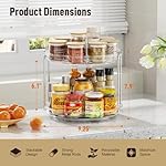 2 Tier Lazy Susan Organizer, 9.25'' Lazy Susan Turntable for Cabinet, Stackable Turntable Organizer Rotating Spice Rack Organization for Kitchen Countertop, Pantry, Bathroom, Clear - Image 3
