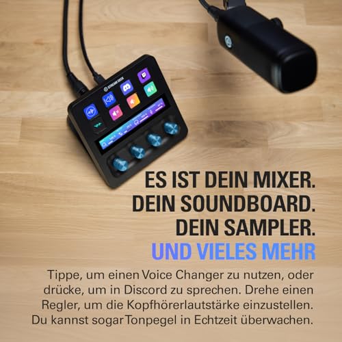 Elgato XLR Dock – Für Stream Deck +, XLR-auf-USB-Mikrofonschnittstelle, anpassbarer Audiomixer, 75 dB Verstärkung/Phantomspeisung/Clipguard – Mac/PC, Stream Deck nicht im Lieferumfang enthalten