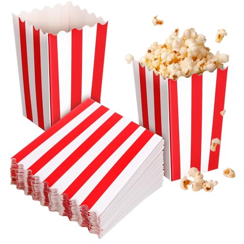 Cubos de palomitas de maíz de papel Mikikit con atractivo diseño portátil, 50 unidades