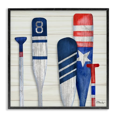 'Port Oars Rustic Americana Patterns'| Framed Giclee Art