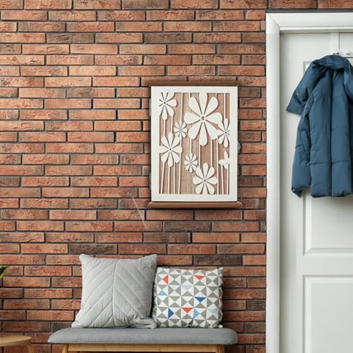 Caja para llaves de pared con ganchos decorativos de madera para organizar el pasillo 3
