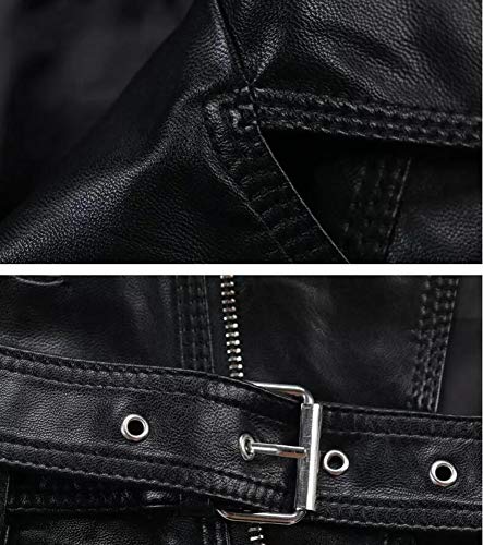 Kedera Womens Motorcycle Biker Faux Leather Sleeveless Vest Jacket Slant Zip with Pockets4