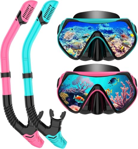 Schnorchelset Erwachsene, Schnorcheln Set mit Anti-Fog Taucherbrille und Dry Schnorchel… – Ansicht 1