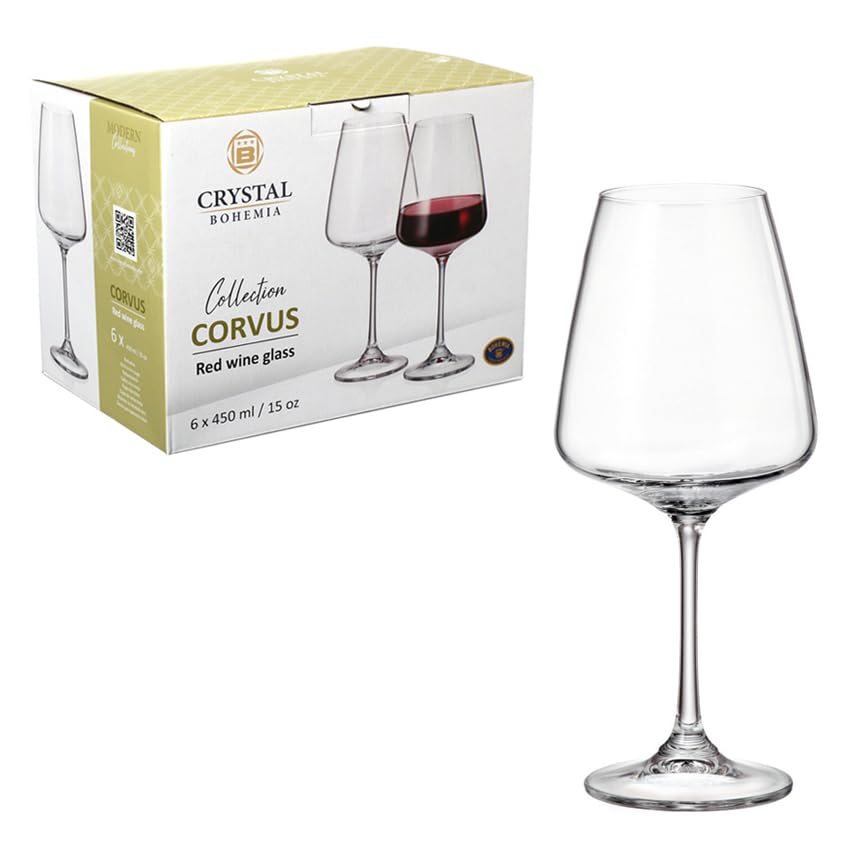 Bohemia -Taça para vinho de Cristal Corvus 450ml 6 peças | Amazon