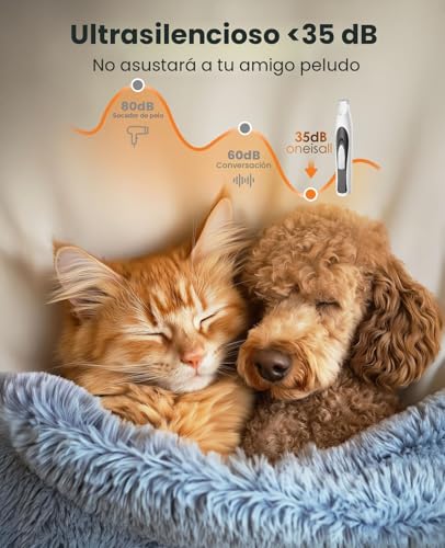 Miniatura 5 de Oneisall Recortadora De Patas Para Perros Con Luz Led, Silenciosa, Recortadora De Patas De Perro, Recargable, Cortadora Para Perros, Para Patas, Ojos, Orejas, Cara, Cuerpo Claro Blanco