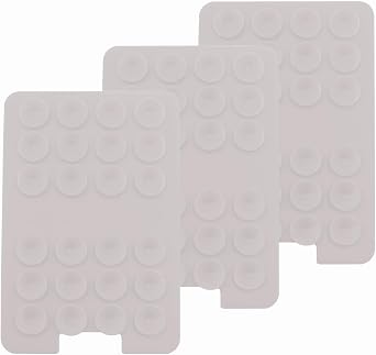 3 Pack White Adhesive Phone Card Holer for iPhone, Suction Cup Sticky Grip Suncker Mount Case Accessories, Accesorio para Telefonos Attachment Fidget, Phone Hippers for Mirror
