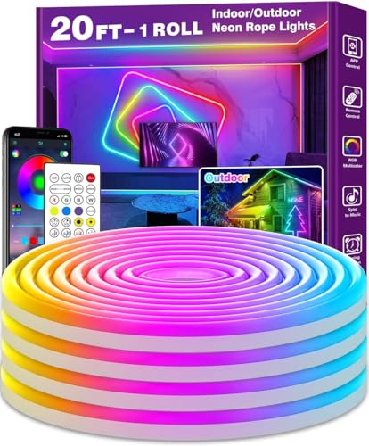 6m Neon Led Strip Flexible Neon LED Streifen Control with App/Remote Multiple Modes Music Sync Gaming RGB Led Strip Lights