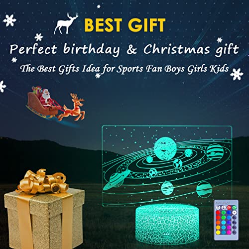 Solar System 3D Optical Illusion Lamp Universe Space Galaxy Led Night Light With Remote For Space Lover Boys And Girls As A Best Gifts(Solar System) #TOP2