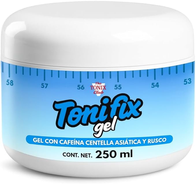 Gel Reductor Tonificante con Cafeína, Centella Asiática y Rusco 250 mL | Gel efecto frío, gel reductor de grasa, crema reductora de abdomen, reafirmante corporal de rápida absorción y frescura inmediata