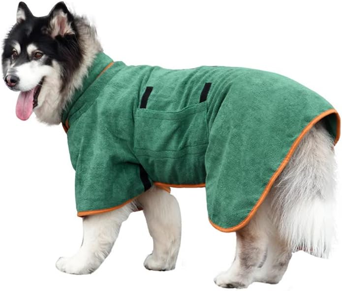 Dog Drying Coat Microfiber Dog Towel Robe Super Absorbent Pet