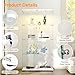 Zevemomo Tempered Glass Display Cabinet with Lights, 4-Tier Curio Cabinet with Glass Doors and Lock, Glass Display Case for Collectibles, for Living Room, Bedroom, Office, Double Door, White
