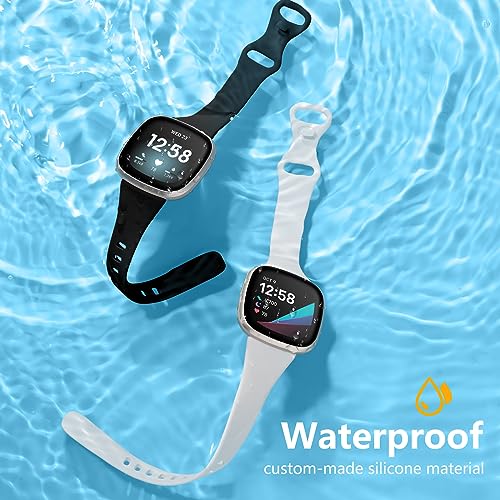 Getino Compatible Fitbit Versa Bands, Sport Slim Accessories for Versa 4/3/Sense 2/Sense Watch, Small Black/White/Bluegray/Gray by Getino - Used condition - Image 9