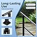 VIVOHOME Adjustable Outdoor Handrails - Durable Galvanized Steel, Black Oval Design for Porch, Deck & Stairs, 2-Pack for 3 Steps
