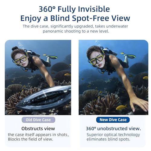 Image of Waterproof Case Compatible with Insta 360 X5, 50 Meter Underwater Housing with PC Material, Panoramic Splicing, AR Coating, Protective Cloth Cover, Y-Shaped Base (YH-360 X5+arm)