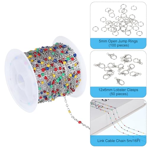 Chaîne en acier inoxydable multicolore pour confectionner vos colliers et accessoires d'été