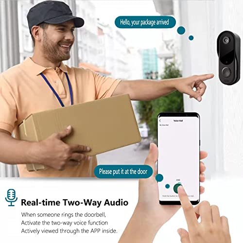 Doorbell Camera Wireless Wifi With Chime, Smart Security Camera Video Doorbell,Two Way Audio, Cloud Storage #TOP2