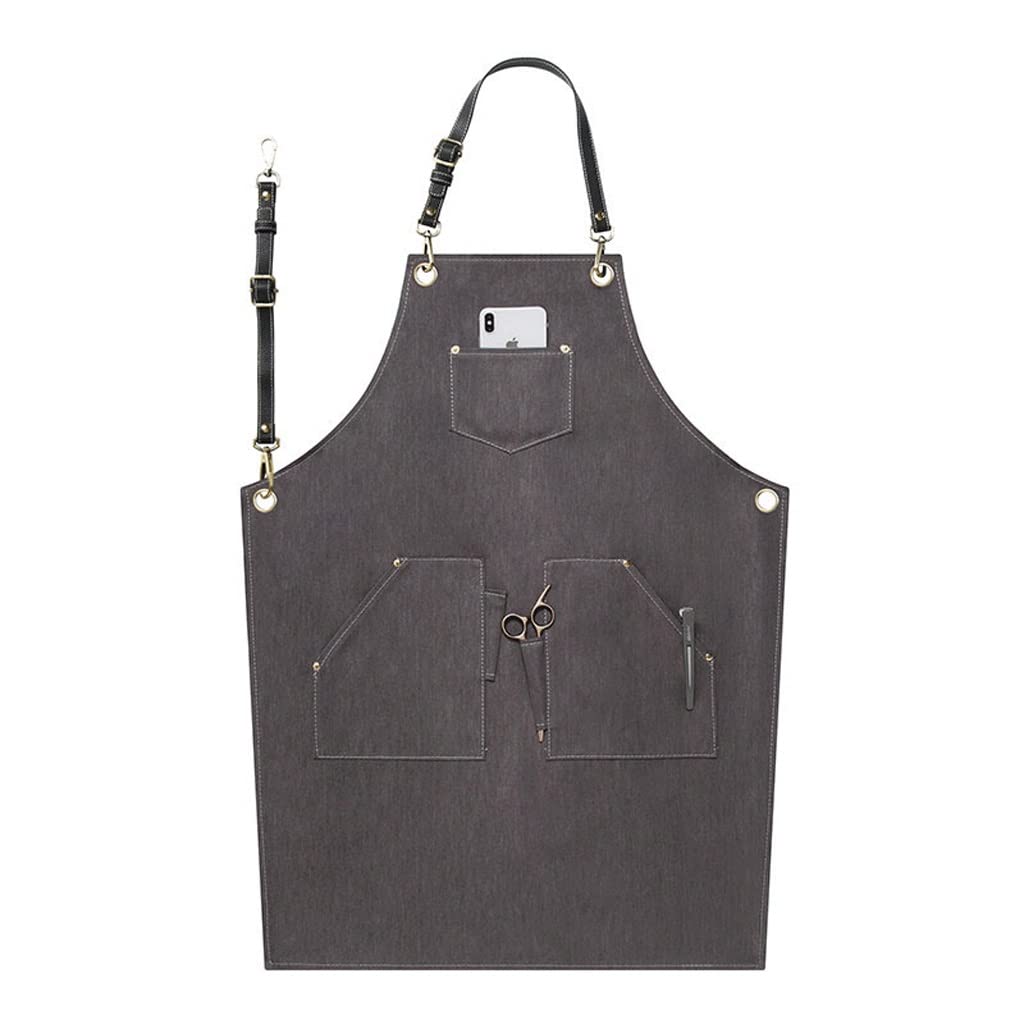 Tablier denim barista gris SSDD tablier de travail salon de beauté