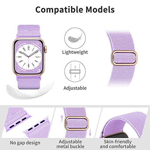 Higgs 6 Pack Stretchy Nylon Strap Compatible with Apple Watch Straps 38mm 40mm 41mm 42mm 44mm 45mm 46mm 49mm - Image 4