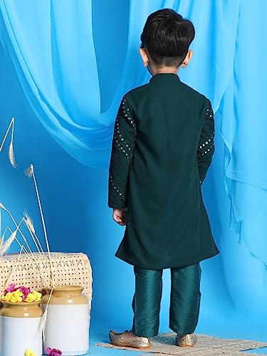 Image of VASTRAMAY Boys' Kurta Pyjama Set | Georgette Kids Ethnic Festive Outfit | Traditional Outfit
