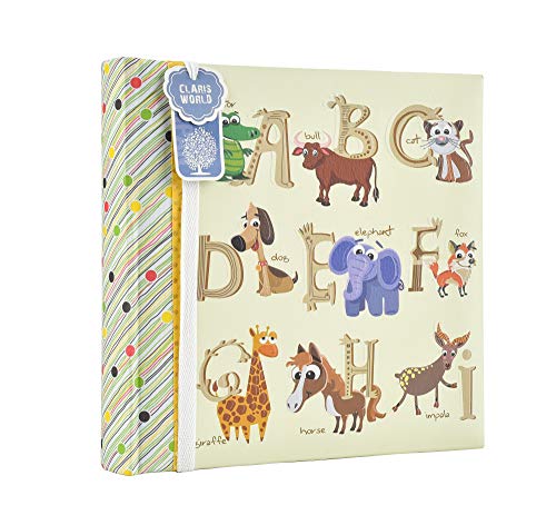 Álbum de fotos infantil con capacidad para 200 fotografías de 10 x 15 cm con alfabeto grande y diseño de animales