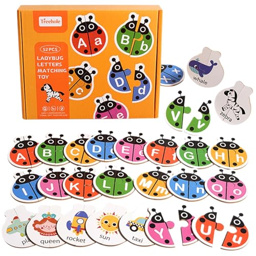 Tarjetas De Combinación De Palabras - Juguetes De Aprendizaje del Alfabeto De Madera | Toy Educativo para Niños | Reconocimiento De Palabras De Animales Y Juego De Juego De Cartas para 3 4