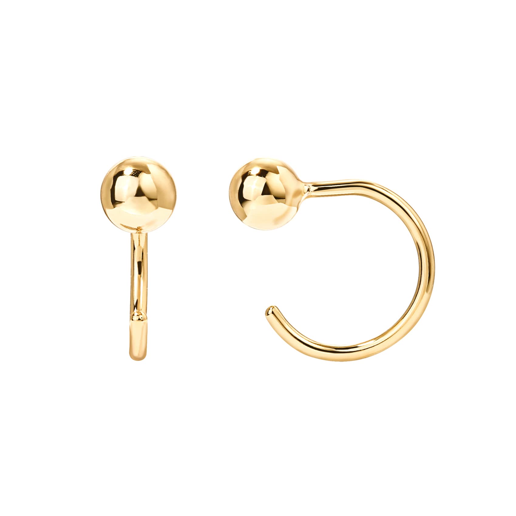 PAVOI925 Sterling Silver Huggie Half Hoop Earrings | Hypoallergenic Minimalist Tiny Cartilage Earring