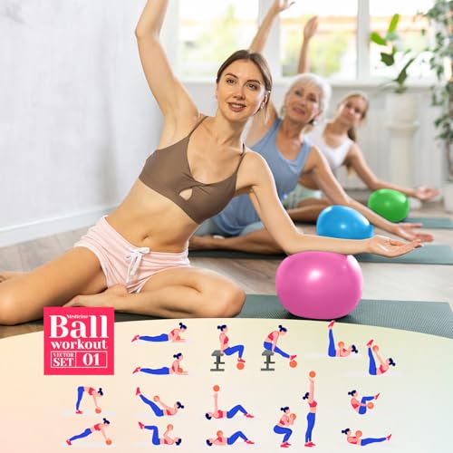 Image of Aoriher 10 Pack 9 Inch Small Pilates Ball Bulk Mini Exercise Ball Portable Non-Slip Workout Yoga Balls with Air Pump for Stability, Barre, Fitness, Balance, Physical &Core, Gym Home Office Use