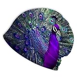 Melitolay Beautiful Peacock Cancer Headwear for Women,Neck Gaiter Headscarf Headwear Soft Slouchy Be